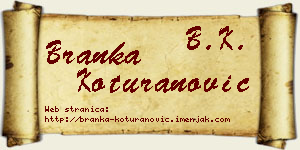 Branka Koturanović vizit kartica